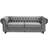 Home Details Chesterfield Pleat Grey Sofa 225cm 3 Seater
