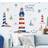 Wondever Nautical Lighthouse Wall Stickers Sailboat Seagull Peel & Stick