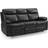 Carson Faux Leather Black Sofa 208cm 3 Seater