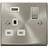 SE Home Stainless Steel 1 Gang 13A DP 1 USB Switched Plug Socket