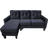 Kosy Koala Velvet Sectional with Ottoman Black Sofa 184cm 3 Seater