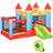 OutSunny Bouncy Castle House Inflatable Trampoline Slide Water Pool Basket 4 in 1 with Blower Basketball Hoop