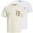 Jack & Jones Men's Joraruba Convo Pocket Tee 2-packs - Cream/White