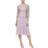 Alex Evenings Tea Length Embroidered with Full Skirt Dress - Wisteria