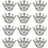Tinksky Pageant Crown Design Lapel Brooches Set - Silver/Transparent