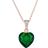 Genevive Heart Shape Necklace - Rose Gold/Green/Transparent