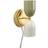 ValueLights Plug in Gold Up & Down Easy Fit Khaki/Cream Wall light