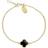 C W Sellors Bloom Four Leaf Clover Ball Edge Chain Bracelet - Gold/Black