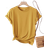 Shein LUNE Plus Size Women's Solid Color Simple Short Sleeve T-Shirt