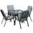 OutSunny 84G-126V00BK Patio Dining Set, 1 Table incl. 4 Chairs