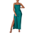 Public Desire Split Hem Cowl Neck Cross Back Maxi Dress - Emerald Green