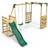 Rebo Wooden Swing Set with Monkey Bars Plus Deck & 6ft Slide