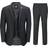 Luxe Retro Tailored Fit Jacket Suit 3-Piece - Black