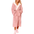 Sienna Flannel Hooded Bathrobe - Blush Pink