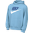 Nike Big Kid's Sportswear Club Fleece Hoodie - Aquarius Blue/White/Star Blue