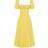 House of CB Tallulah Floral Puff Sleeve Midi Dress - Yellow