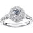 T H Baker Halo Ring - White Gold/Diamonds