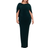 Betsy & Adam Miriam Long Jersey Draped Back Gown Plus Size - Forest