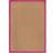 Dunelm Herringbone Jute Border Brown, Pink 200x290cm