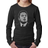 LA Pop Art Girl's Word Art Long Sleeve Elon Musk - Black