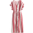 H&M Button Front Crêpe Dress - White/Red Striped
