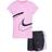 Nike Girl's Dri-FIT Swoosh Logo Short Sleeve Tee & Printed Shorts Set - Black