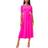 MSK Three Ring Keyhole Neck Belted Midi Dress - Pink