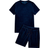 Shein Men's Knitted Solid Color T-Shirt And Shorts Casual Two-Piece Set - Dark Green
