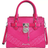 Michael Kors Hamilton Medium Signature Logo and Snake Embossed Satchel - Electric Pink Multi