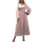 Shein Clasi Deep V-Neck Lantern Sleeve High-Slit Hem Dress