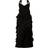 PrettyLittleThing Plus Satin Frill Layered Midaxi Dress - Black