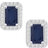 Macy's Halo Stud Earrings - Silver/Sapphire/Diamonds