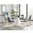 Furniturebox Palma White/Grey/Corona Gold Dining Set 120cm 7pcs