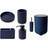 Textured 6 Pcs Dish Toothbrush Dispenser Tumbler Brush & Bin Set - Blue