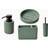 Textured 4 Pcs Dish, Toothbrush, Dispenser Toilet Brush Holder Set - Green