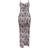 PrettyLittleThing Zebra Print Asymmetric Tie Strappy Midaxi Dress - Monochrome