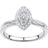 Macy's Marquise Shaped Halo Cluster Engagement Ring - White Gold/Diamonds