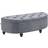 Homcom Semi-Circle Ottoman Tufted Upholstered Accent Seat Dark Grey Storage Bench 120x42cm