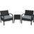 Costway 3 pcs Outdoor Rattan Patio Conversatio Bistro Set, 1 Table incl. 2 Chairs