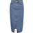 Pieces Sky Hw Rhinestone Midi Skirt - Medium Blue Denim