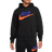 Nike Club Fleece Men's Pullover Hoodie - Black/Safety Orange