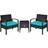 Costway 3 pcs PE Rattan Wicker Bistro Set, 1 Table incl. 2 Chairs