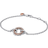 Pandora Signature Two Tone Logo & Pavé Chain Bracelet - Silver/Rose Gold/Transparent