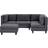 Beliani Fevik with FootStool Dark Grey Sofa 228cm 5pcs 4 Seater