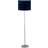 First Choice lighting Chrome Stick Navy Blue Floor Lamp 150cm