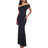 Goddiva Front Knot Twist Maxi Dress - Black