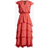 Vince Camuto V Neck Flutter Sleeve Tiered Dress - Calypso Coral