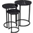 HYGRAD Round Marble Look Black Nesting Table 116.1cm 3pcs