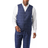 KingSize Big and Tall KS Signature Collection Easy Movement 5 Button Suit Vest - Navy Check