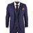 Paul Andrew Kenneth Tweed Check Suit 3-Piece - Blue